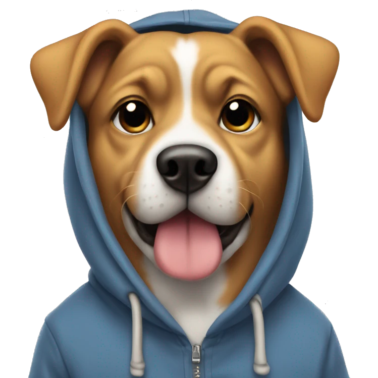 Dog wearing a hoodie emoji