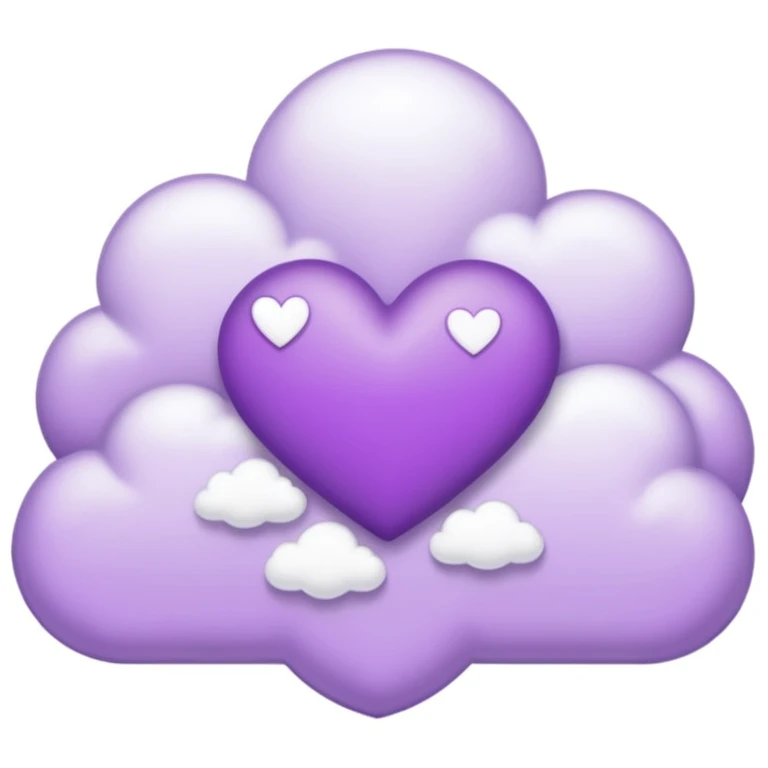 purple heart with a cloud motif emoji