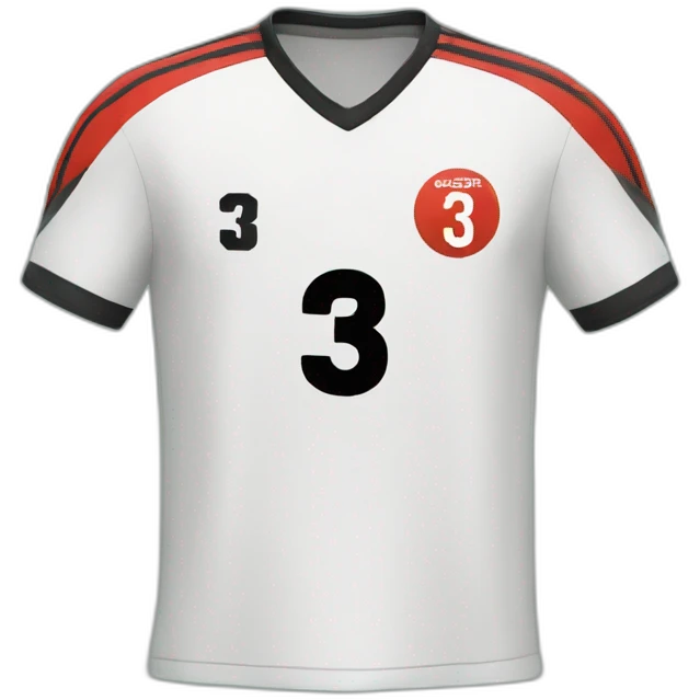 Soccer shirt with number 3 emoji