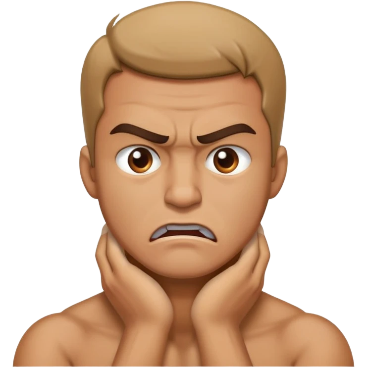 angry man holding his neck  emoji