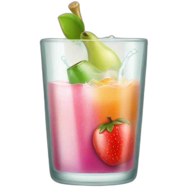 Mixing juices from two bottles in one glass emoji