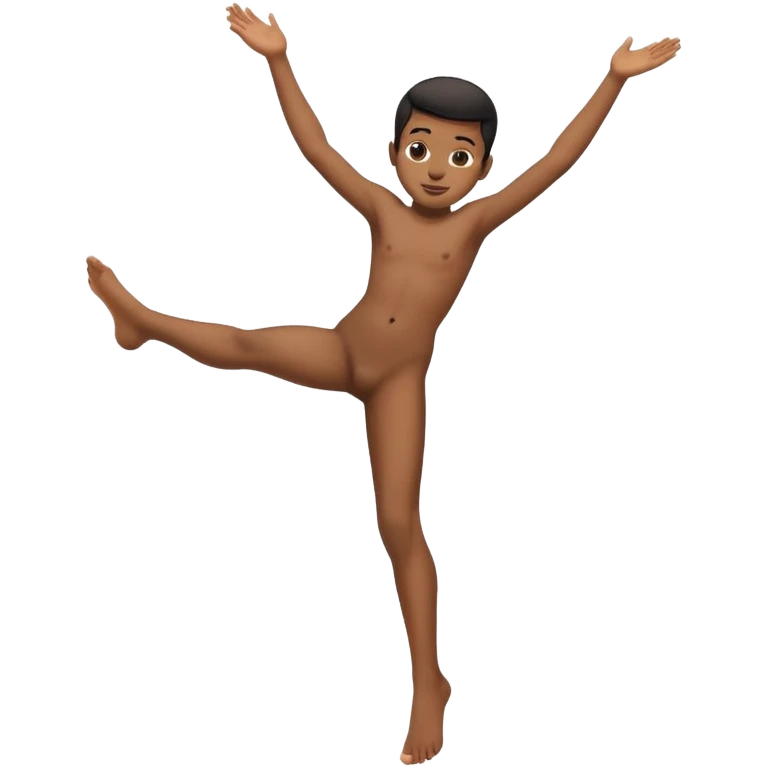 Younger  balck kid naked  leg up emoji