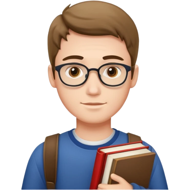 estudiante con libros pero hommbre  emoji