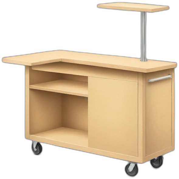 plywood portable counter on wheels emoji