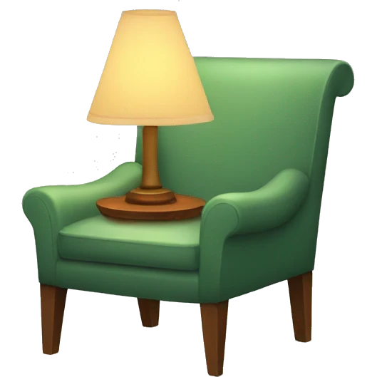 a chair with a lamp attached to it emoji