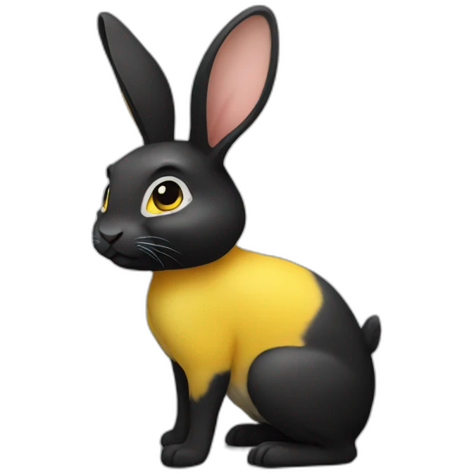 Black and yellow rabbit emoji