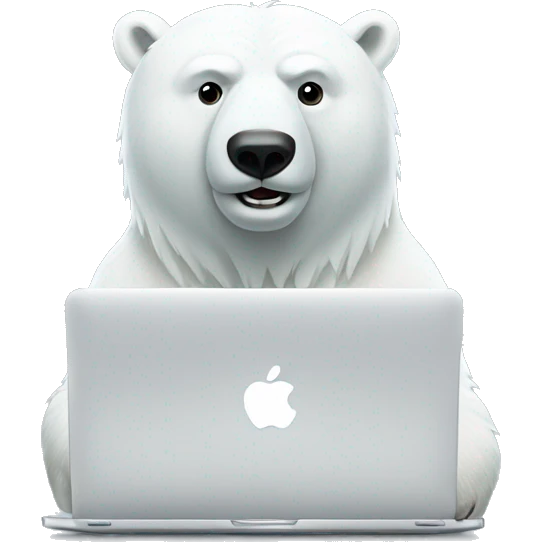 polar bear with macbook emoji