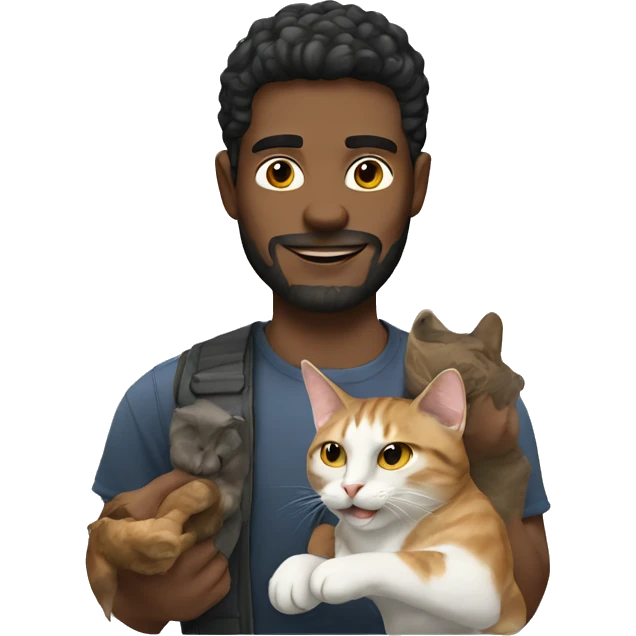 Man with cat emoji
