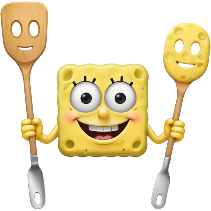 spongebob holding a spatula emoji