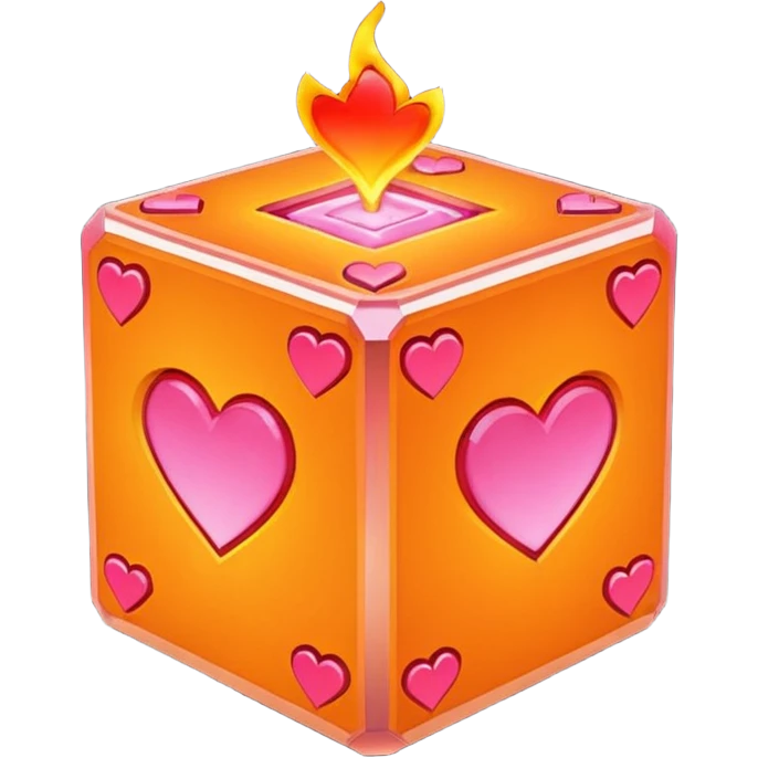 minecraft magmacube with hearts emoji