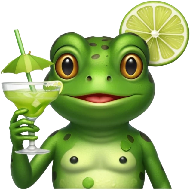 Frog and margarita  emoji