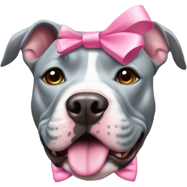 Blue nose pitbull with pink bows emoji