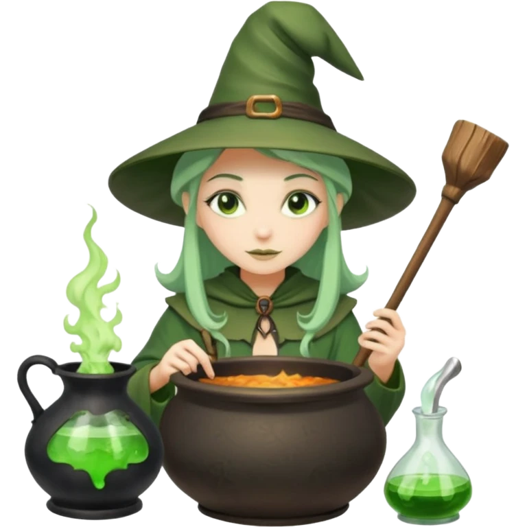 green witch cooking potion emoji
