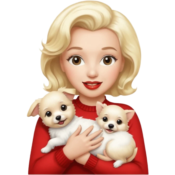 Marilyn Monroe, with cute dog emoji