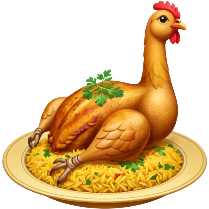 Karachi chicken Biryani emoji with leg piece  emoji