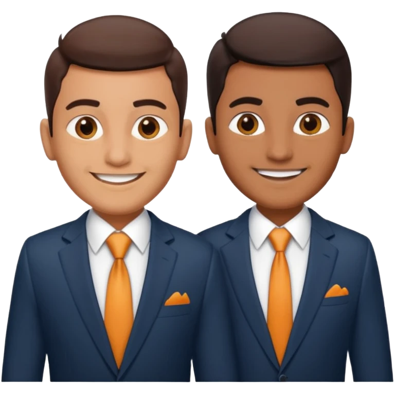 two same look brother both busnessmen indian look emoji