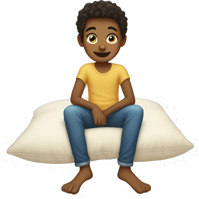 barefoot boy on pillow emoji