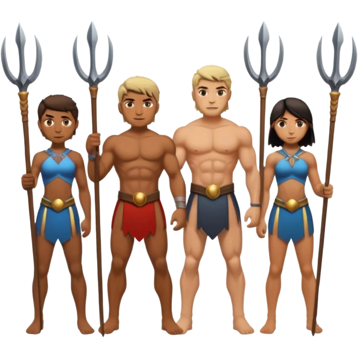 the first humans with spears emoji