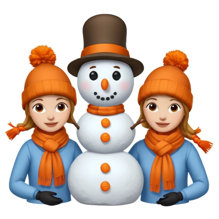 people making a snowman emoji