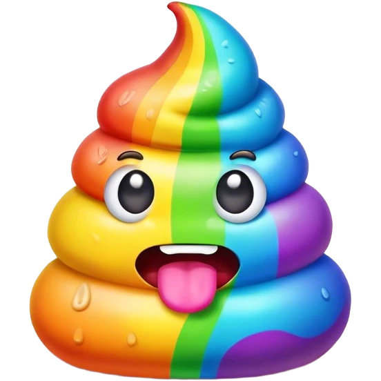 a rainbow poop emoji monster emoji