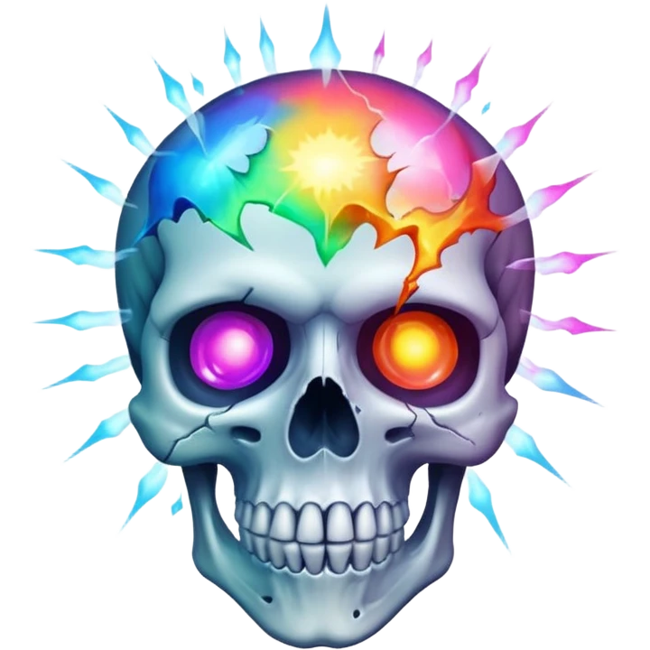 Skull with mind blowing emoji
