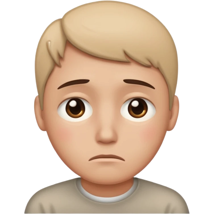 sad and lonley person just face, not hair emoji