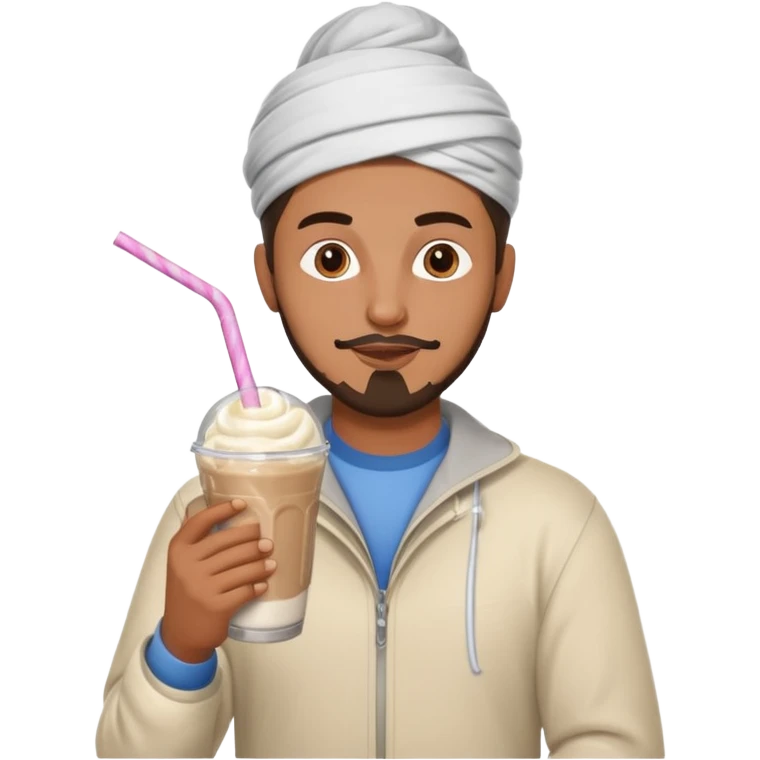 muslim man drinking milkshake emoji