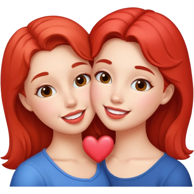A girl kissing a girl emoji