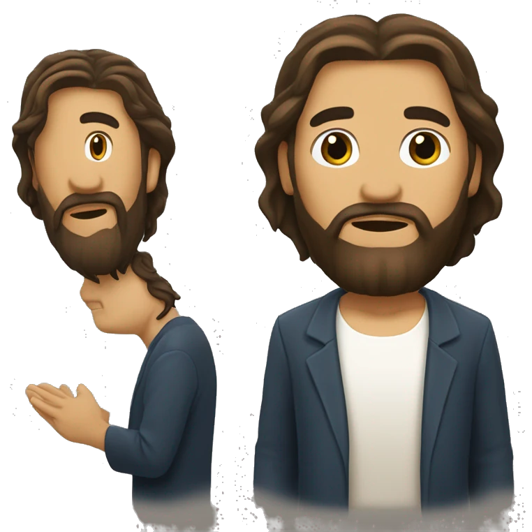 Señor Jesucristo barba y cabello dorado  emoji