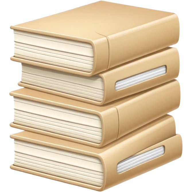 aesthetic beige and white stack of files emoji