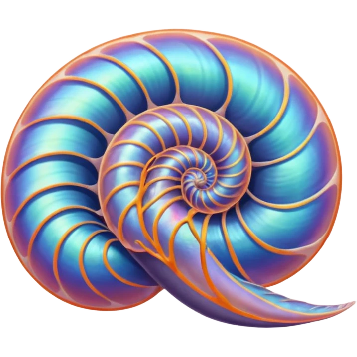 a colorful cute nautilus with feet that looks like it is swimming emoji