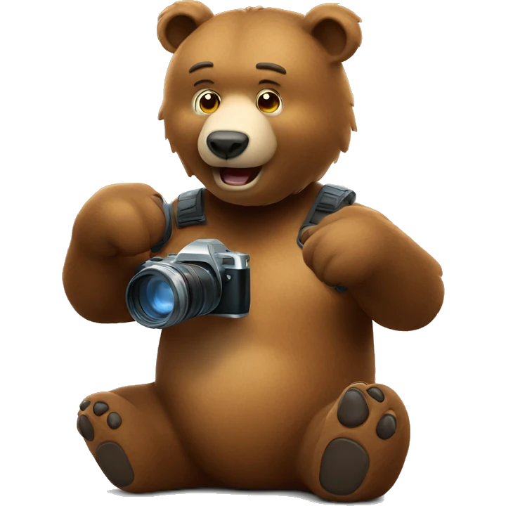 Bear taking flash photo  emoji