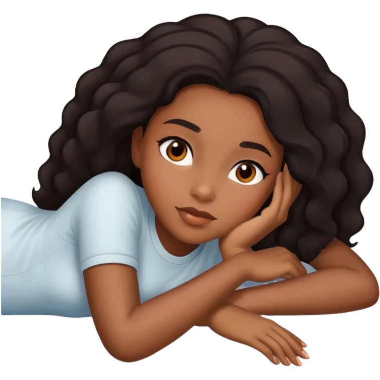 Black girl laying down  emoji