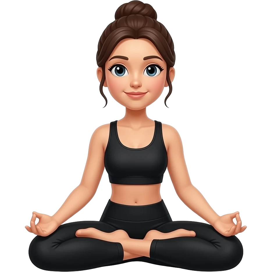 Mujer de yoga ropa negra emoji