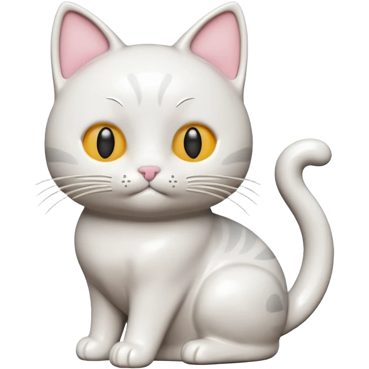 Draw a cute cat figurine, isometric camera with a High-Angle Shot emoji