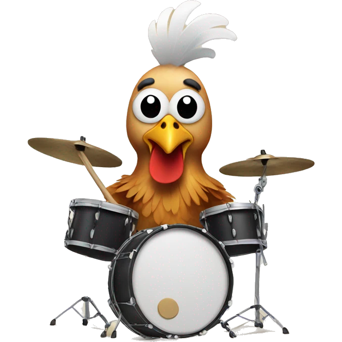 Chicken playing drums  emoji