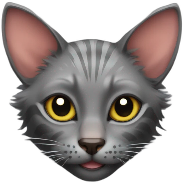 cat lykoi lays down emoji