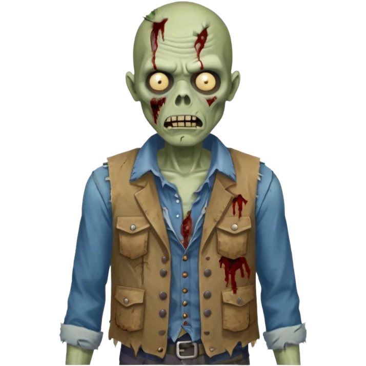 zombie in vest and shirt emoji
