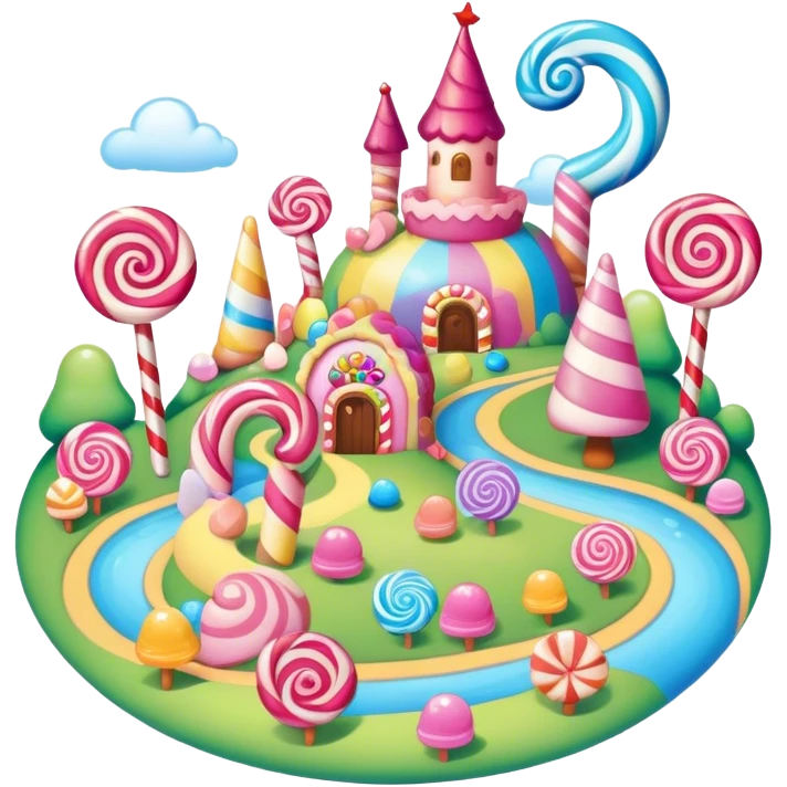 candy land magical landscape emoji