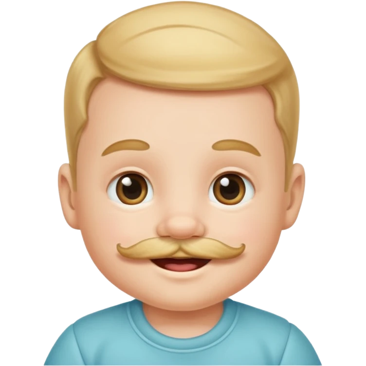 baby with mustached emoji