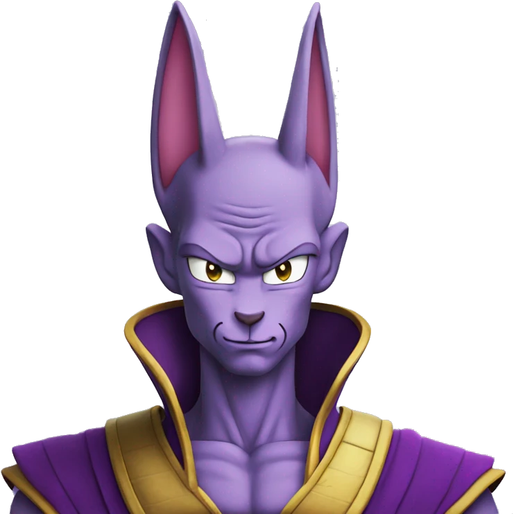 The face of beerus from dragon ball super emoji
