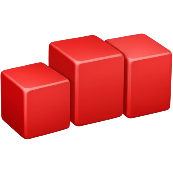 Make three red blocks two richt and left are the same, they are longer than higher the middle one is higher than longer. emoji