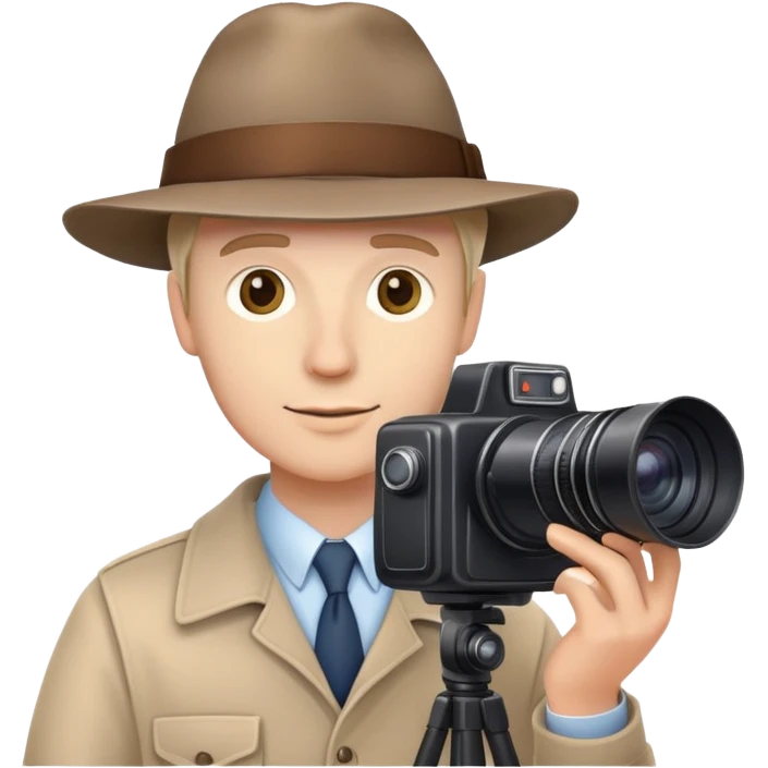 mafia white guy with hat but he holding a camera emoji