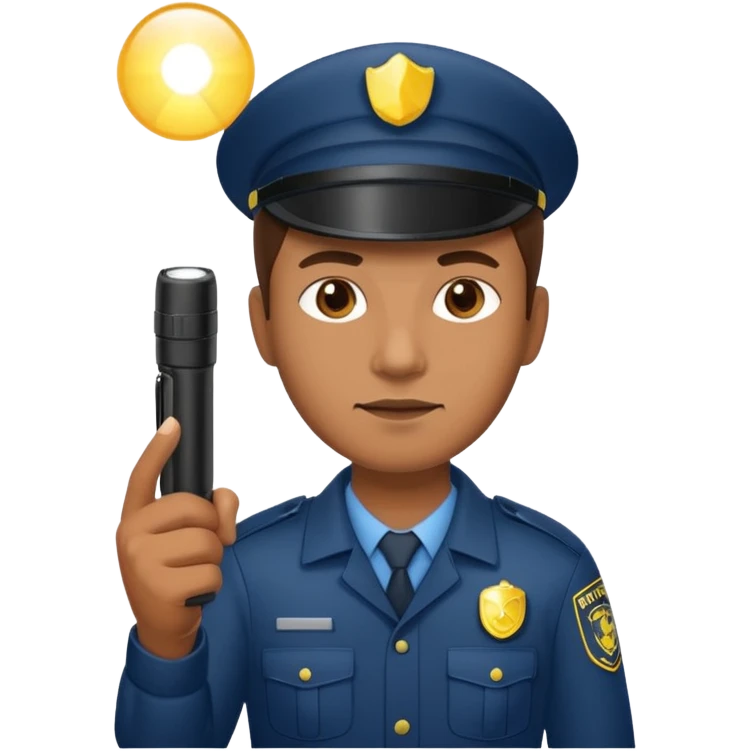 Security Guard with Flashlight left emoji