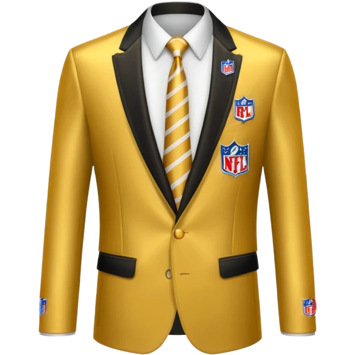 Gold suit jacket with nfl patch emoji