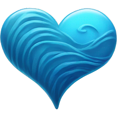 blue heart with ocean wave emoji