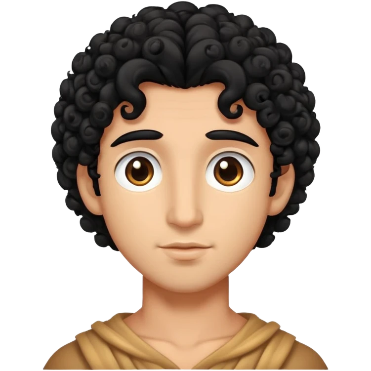 gods of love curly hair blacck big eyes emoji