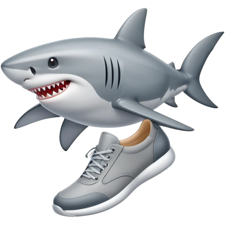 Shark with shoes emoji