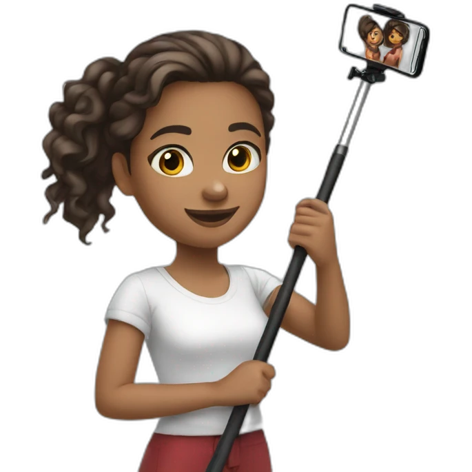 girl-grabbing-selfie-stick emoji