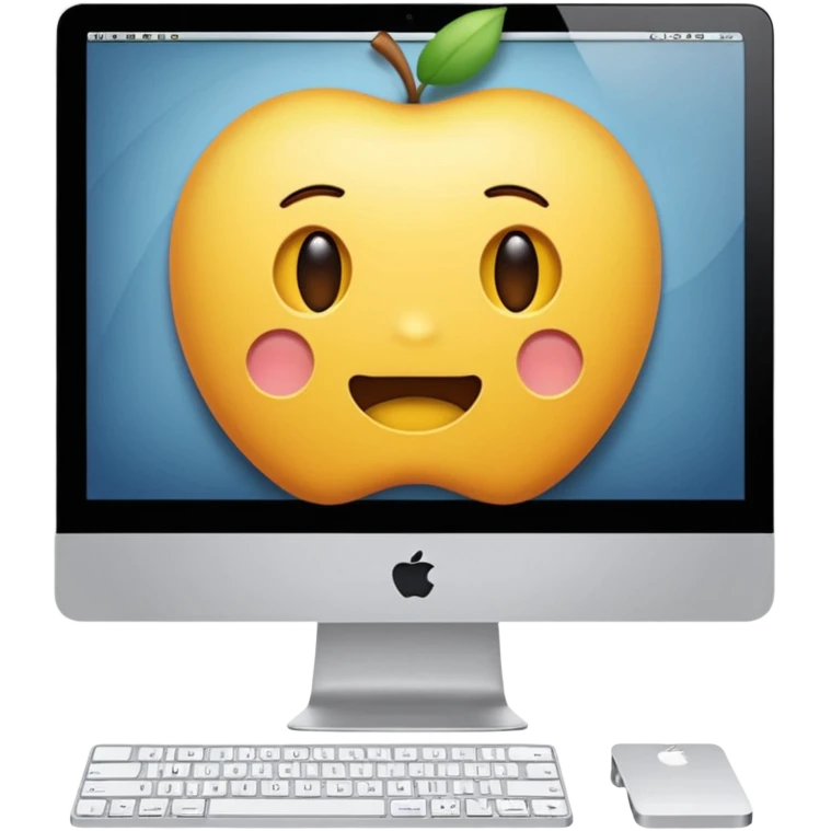 雜亂的工程師桌面，M4 imac，背景透明 emoji